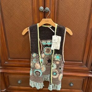 Nwt free people crochet vest